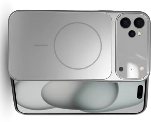 Image of for iPhone 12 |Convert to 17 pro /17 Pro Max Style Premium Back Glass Magsafe Wireless Charge Converter Cover Magnetic Case for iPhone 12 |Convert to 17 pro /17 Pro Max (Silver)