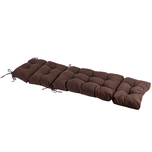 Image of QILLOWAY Outdoor Chaise Lounge Cushion 74x22x4 Inch, Waterproof Weather Resistant Replacement Pad for Patio Pool Furniture, Dark Coffee