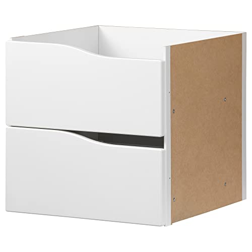 IKEA KALLAX Insert with 2 Drawers, 33x33 cm, Wave Shaped/White