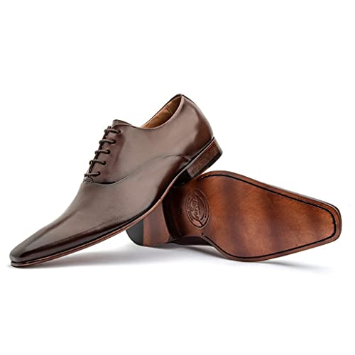 Sapato Social Masculino Oxford Couro Cromo Marrom 327 Tamanho:43;Cor:Marrom;Gênero:Homem