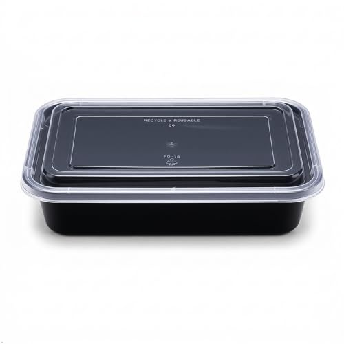 Image of canfinity Premium 750 ml Reusable Food Storage Container with | Lid Pack of 10 Rectangle Plastic Meal Prep & Packing Boxes | Fridge & Microwave Safe | Kitchen Storage Container