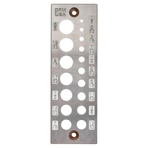 DFM Tool Works Doweling Tool - Premium Dowel Maker Tool, Versatile Dowel Plate, High-Grade A2 Steel for Woodworking, Made in USA - English 17 Holes, Multi-Size Cover