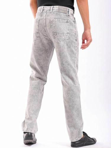 Image of The Indian Garage Co Men Vintage Straight Fit Solid Mid-Rise Jeans