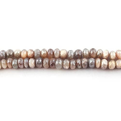 Multi Moonstone perles 14 pouces LKBEADS rondelles argentées 72 perles