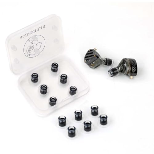 Image of AUDIOCULAR FlexiGraph Eartips for IEMs, 4.5mm Universal Fit, Silicone & Graphene, Enhanced Bass, Noise Isolation, Comfort, 3 Sizes (S /M /L) (Black)