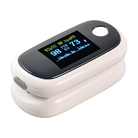 Pulse Oximeter Fingertip,USB Rechargeable Oximeter With OLED Hd Screen Smart Reminder,Quick Detection Blood Oxygen Saturation Monitor and Heart Rate Monitor Cover