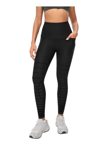 Fanka RecoveryEase Compression Leggings, Full-Length, Muscle Support with Graduated Compression, Reversible Black，Small