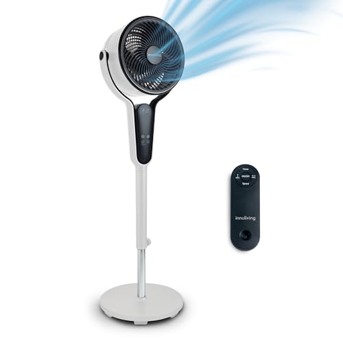Innoliving Ventilatore a Piantana Digitale High Tech INN-533/INN-534, Slim Design, Display Touch, Telecomando, Oscillazione 3D, Timer 12h, 3-12 Velocità, 50W, Ventilazione Potente fino a 5m (INN-534)
