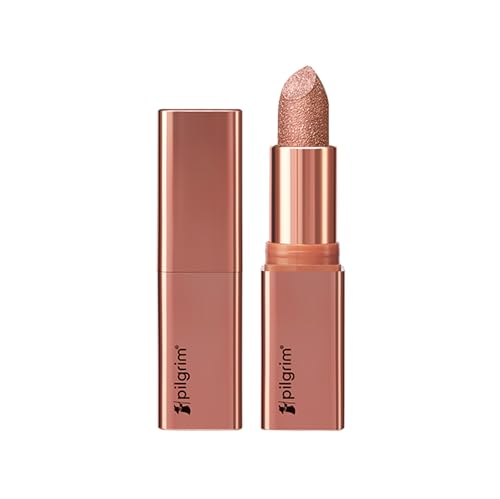 Image of Pilgrim Glitter Lipstick For Women 4.2gm | Dubai Luxe Lifestyle - The Khalifa Shade | Lipstick Infused with Vitamin E & Olive Oil | Glitter Formula With Matte Finish | Non Drying | All Skin Types