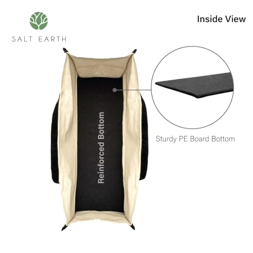 Image of Salt Earth Canvas Tote Bag for Women, Personalized Initial Monogram Tote, Beach Grocery Utility Tote for Travel & Work