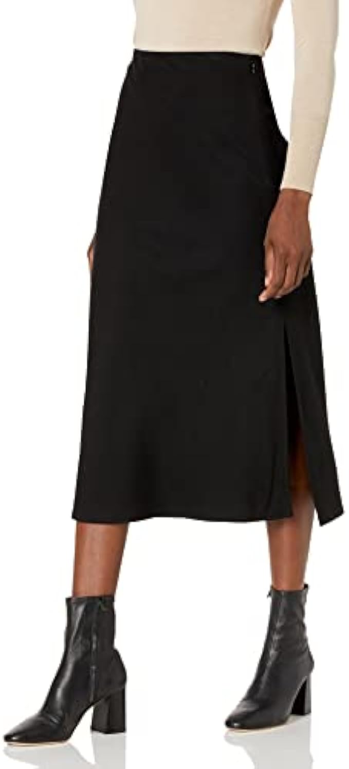 Vince Women's Brushed Flannel Side Slit Slip Skirt