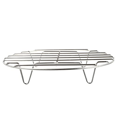 BBQ Accessories Grill Rack, Cooking Rack Round, Stainless Steel Baking Cooling Rack for Rib Cookie Cakes, 11.7 Inches