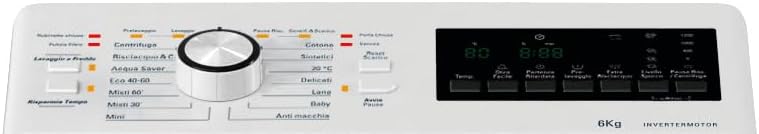 Detailed view of the Hotpoint Ariston WMTG 626BS washing machine control panel and display.