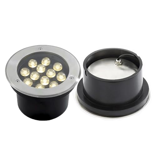 QICBYING Foco LED Subacuático Incrustado - Luces De Fuentes Subacuáticas, Iluminación Subacuática Para Piscina 12V, IP68, Foco Sumergible Impermeable Para Paisaje Subacuático(Red,9W)