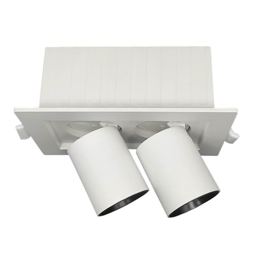 IWIIK Lampara de techo LED orientable y ajustable blanca, gran luminosidad, color de luz seleccionable 3000K-4200K-6500K, UGR<19, foco moderno blanco empotrable para interior (12W Base Cuadrada)