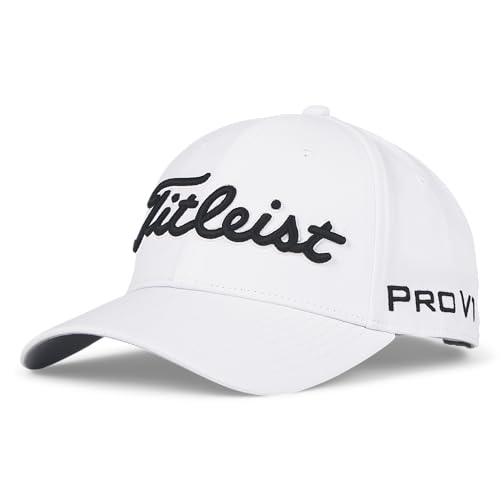 Titleist Tour Performance Golf Hat, White/Black