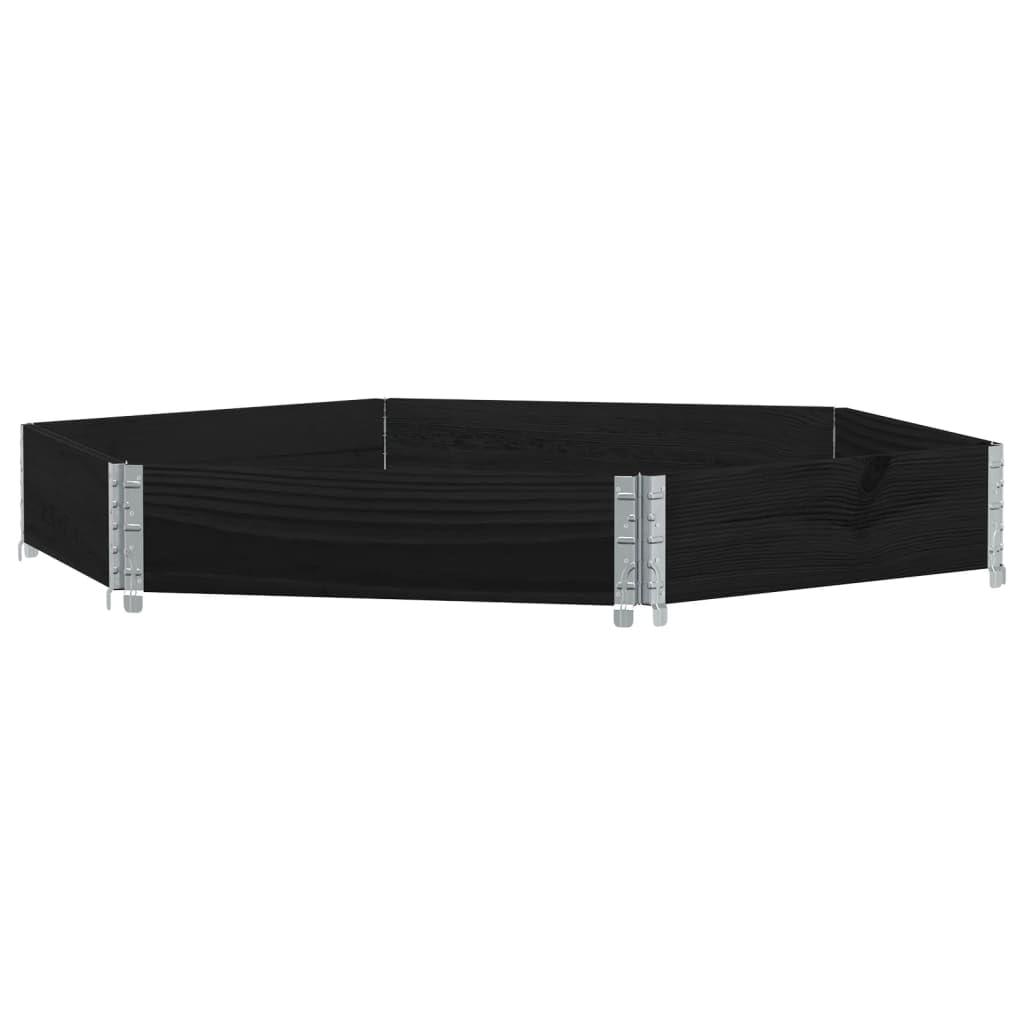 Marco para palés, negro, 160 x 160 cm, de madera maciza de pino, apilable, plegable, para seguridad, transporte, almacenamiento y jardinera elevada