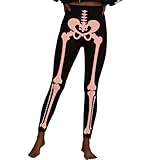 Halloween Pants for Women Orange Medium | Halloween Leggings for Women Skeleton Spooky Comfortable Print Slim Outdoor Yoga Pants
