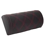 Seatflex ヘッドレストカークッションネックパッド低反発フォームと BioPVC レザー張り (黒&赤)