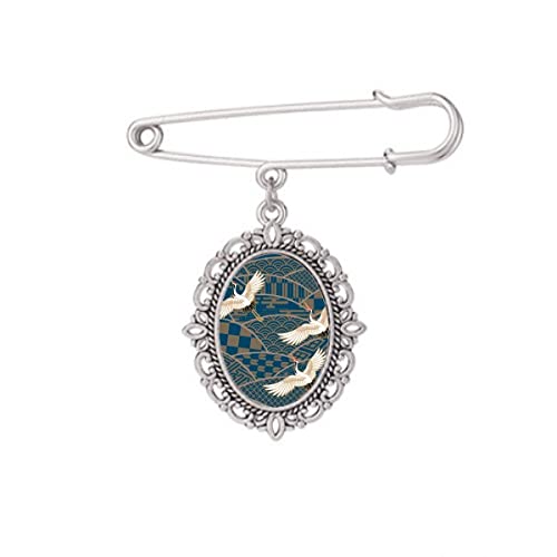 Broche géométrique Grues en érable pour sublimer vos robes et châles au quotidien