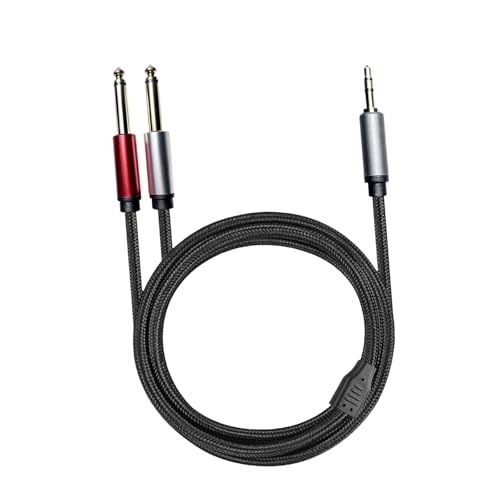 Cable de audio jack 3.5mm a doble 6.35mm 1 m miniatura 7