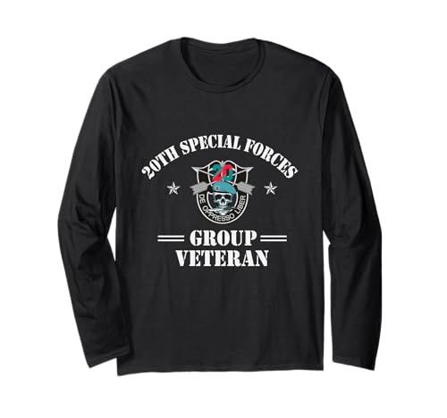 20th Special Forces Group Veteran 20th SFG 4th of Julio tee Manga Larga