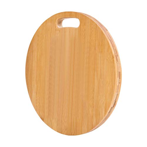 Choing BoardTabla de cortar redonda para cocina 39 39 1,8 cm Tablas de cortar de bambú orgánico naturalBandeja para servir carnes, verduras, frutas, fácil de limpiar