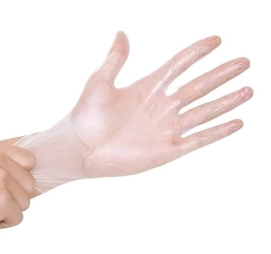 100 szt. jednorazowych bezpudrowych rękawiczek winylowych, bezpiecznych dla żywności, przezroczystych, do badań, czyszczenia, małych, średnich, dużych, bardzo, XL(L)