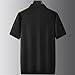 Men Short Sleeve Lapel Pullover Sweater Solid Soft Warm Casual Loose Jumper Top Black 7XL
