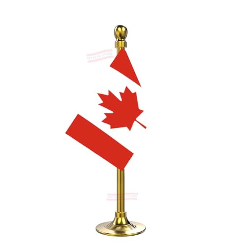 Image of The Flag Company Country flag for car dashboard | 2x3 Inch Flag with Elegant Golden Base & Pole | Car Dashboard Flag (Canada)