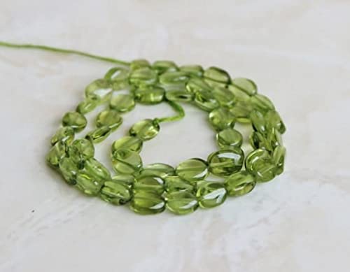 Peridot pierre gemme briolette ovale de 5.5 à 6mm pour la création de bijoux DIY élégants