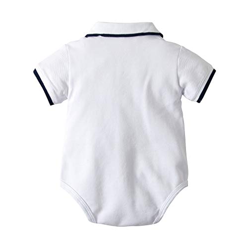 EnJoCho Cute Children Clothing Baby Infant Printed Gentleman Boys Bodysuit Letter Short Sleeve Clothes Romper 0 to 24M