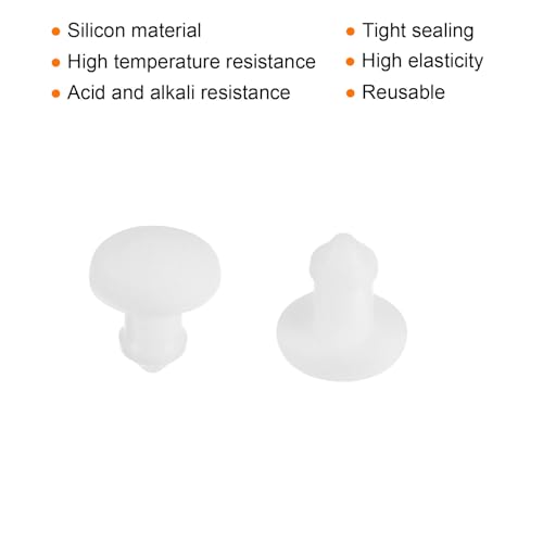 Image of MECCANIXITY Silicone Snap in Locking Hole Plugs Rubber Panel Seal Cover Flush Type Panel Round for Kitchen Rubber Bulkheads Waterproof Sealing Plugs 2.5mm /0.1 Inch Diameter White,Pack of 30