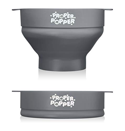 Image of The Original Proper Popper Microwave Popcorn Popper, Silicone Popcorn Maker, Collapsible Bowl BPA Free & Dishwasher Safe - (Gray)