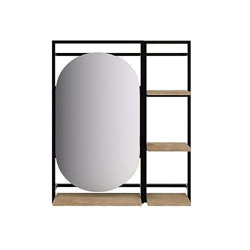 Espelheira para Banheiro Concept Cabecasa Madeiramadeira Acácia/preto Trama