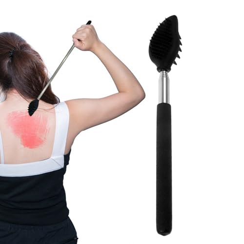 Scratcher Telescópico, Rascador De Retroceso Extensible,Silicone Bross Back Massager Scratcher - Masajeador De Manos De Depuración Corporal, Herramientas De Masaje De Mango De Acero