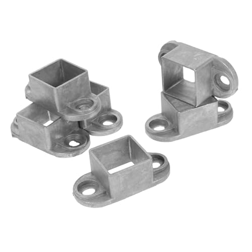 SEWACC 6 piezas Base de Brida para Poste de Aluminio Resistente la Intemperie Soporte de Anclaje con Orificio para Montaje de Barandillas Escuelas Parques y Hogares
