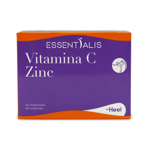 Essentialis Vitamina C + Zinc – 60 comprimidos veganos – 500 mg de vitamina C por comprimido – Con zinc para el sistema inmunitario – Sin colorantes ni sabores artificiales