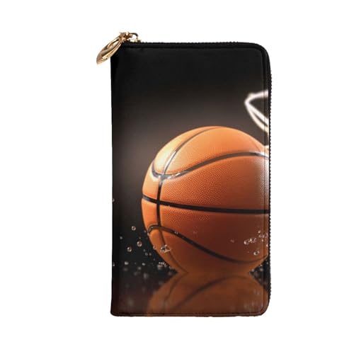 Basketball Wallet for Men Women Long Purse Leather Clutch Large Business Handbag Travel Phone Holder Credit Card Holder Money Case with Zipper Leather Wallets Gift2