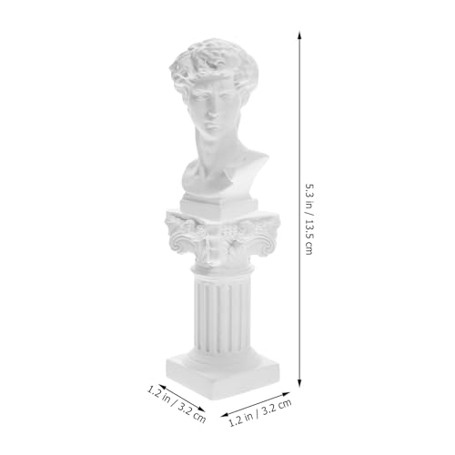Estatua de David en resina con columna romana 13.5 cm miniatura 4