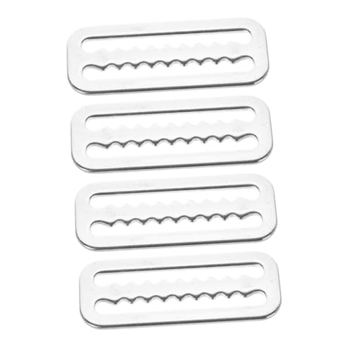 Toddmomy 4pcs Stainless Steel Diving Lanyard Buckle Serrated Edge Slide Stopper for Scuba Weights Belt Retainer