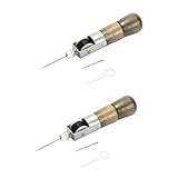 SHINEOFI 2piezas Máquina De Coser De Cuero Manual Portátil Para Herramienta De Costura De Piel Para Reparación De Zapatos Bolsas y Decoración Del Hogar