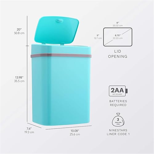 Caneca de basura rectangular con sensor y tapa automática 12L miniatura 6