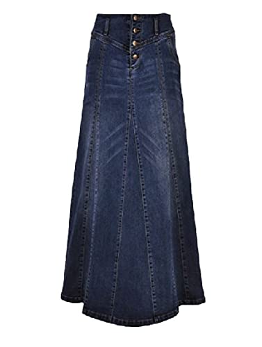 Jupe en Jean Rétro à La Mode De La Rue Nouvelle Jupe Longue en Jean à Coutures Taille Haute Milongue Bleu foncé 4XL Cover