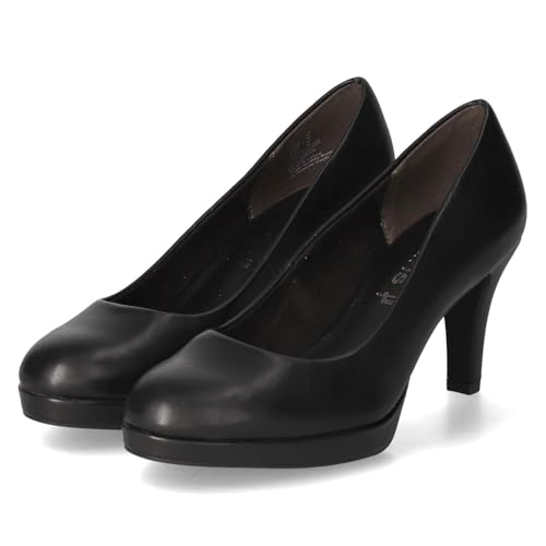 Tamaris Zapatos de Salón, Tacón de Aguja para Mujer, Vegano, Negro Mate, 40 EU