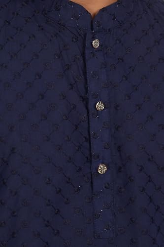 Image of DIVISIVE Men's Thread Embroidered Cotton Only Slim Fit Kurta