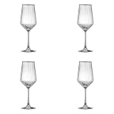 Ravenhead Luxe Set of 4 White Wine Glasses | 400ml Recycled Glass with Fluted Embossed Design | 40clElegant Wine Glass Set for Dining & Entertaining, Dishwasher Safe Image