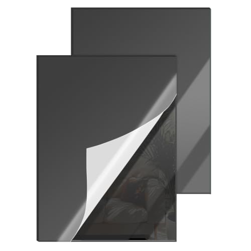 Image of 12x16 Inches Black Mirror Acrylic Sheet - 2 Pcs Reflective Acrylic Panel for DIY Crafts, Home Decor & More (30x40 cm)