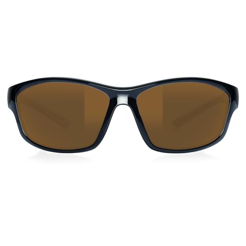 Image of BNUS Polarized Corning Glass Lens Sunglasses for Men Fishing & Driving | Durable scratch-resistant lenses, matte no-paint frame, wrap-around, great for running, cycling & all-day wear
