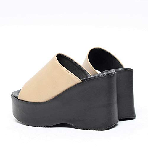 Image of epdavin Women's Simple Comfy Platform High Heel Slippers Slides